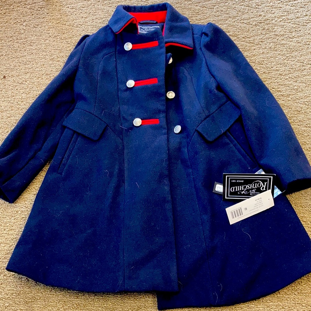 NWT Rothschild navy and red peacoat 6